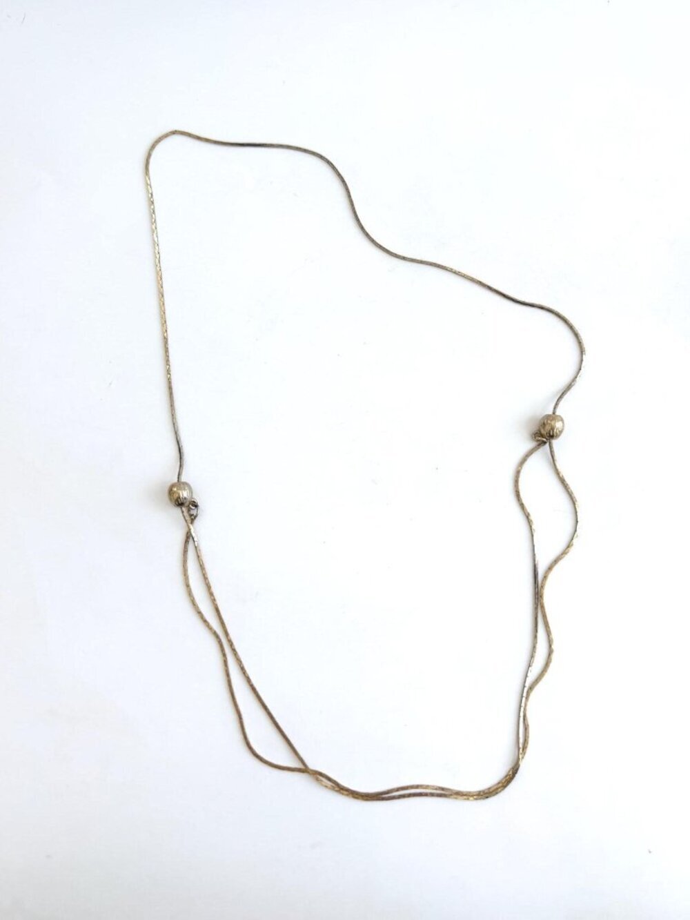 Adjustable Length Double Lined Gold Toned Vintage Cobra Chain Necklace